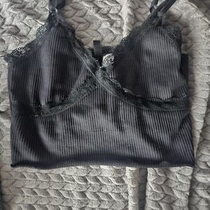 Charcoal Lace Accent Bralette